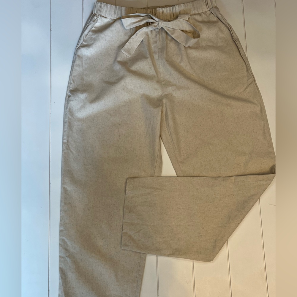 COZY pull on hemp pants with faux front belt size 12
